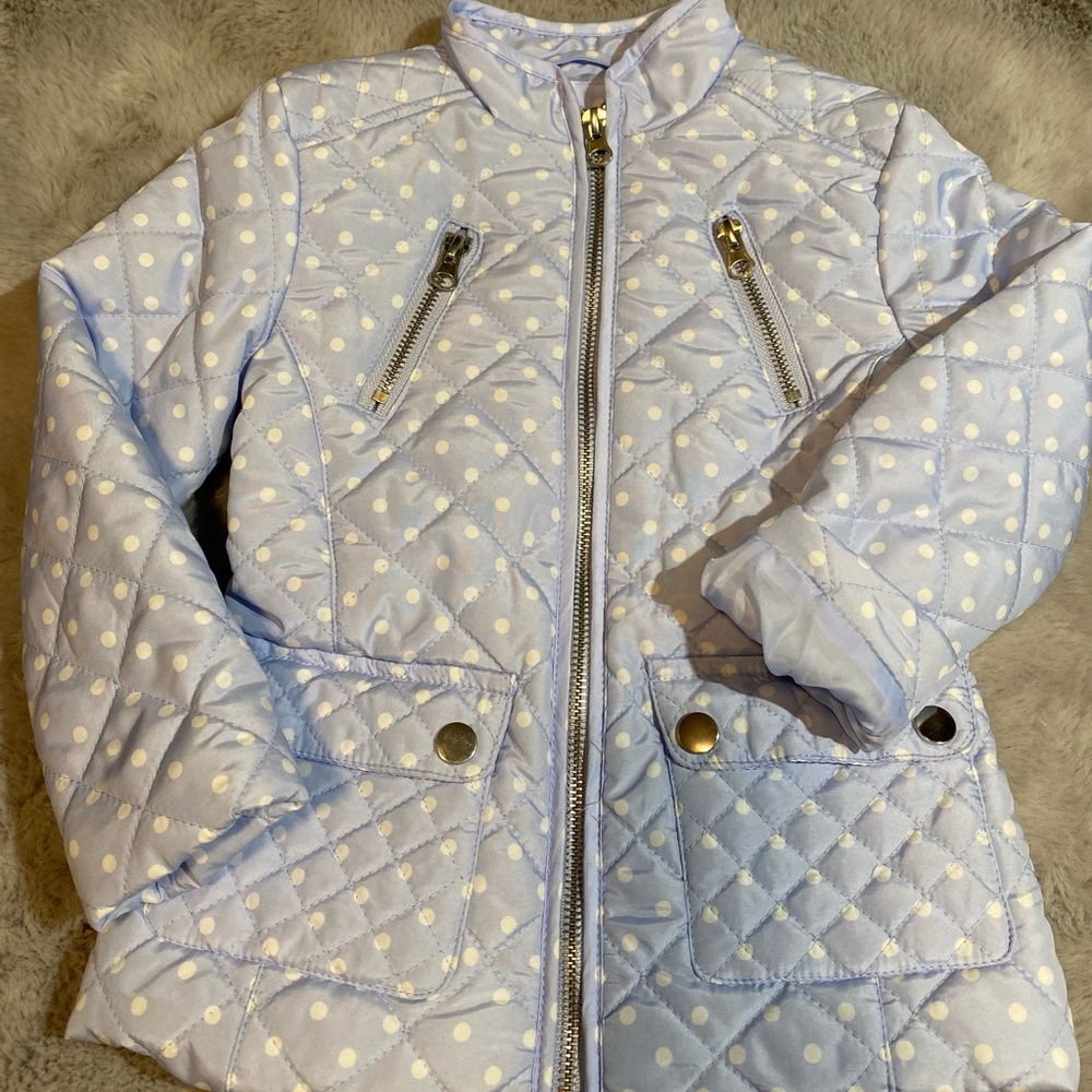 NWT Me Jane Mini Light blue quilted jacket. Size 40